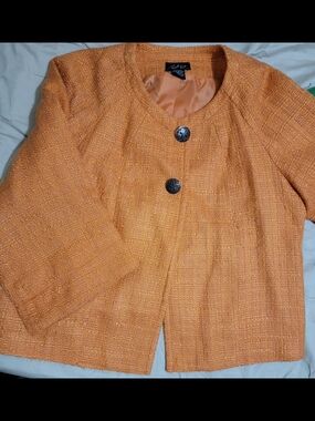 Rena Rowan Orange Tweed Cropped Jacket